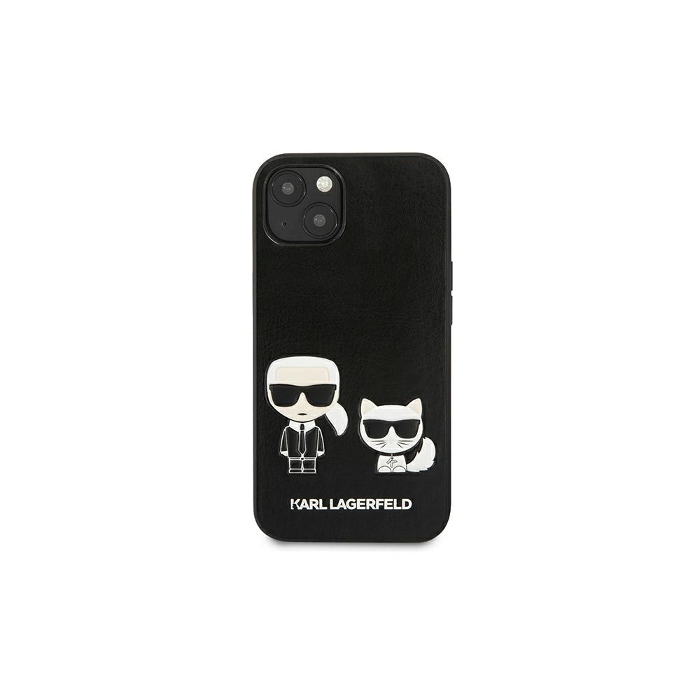 Karl Lagerfeld KLHCP13MPCUSKCBK Apple iPhone 13 black hardcase Ikonik Karl & Choupette
