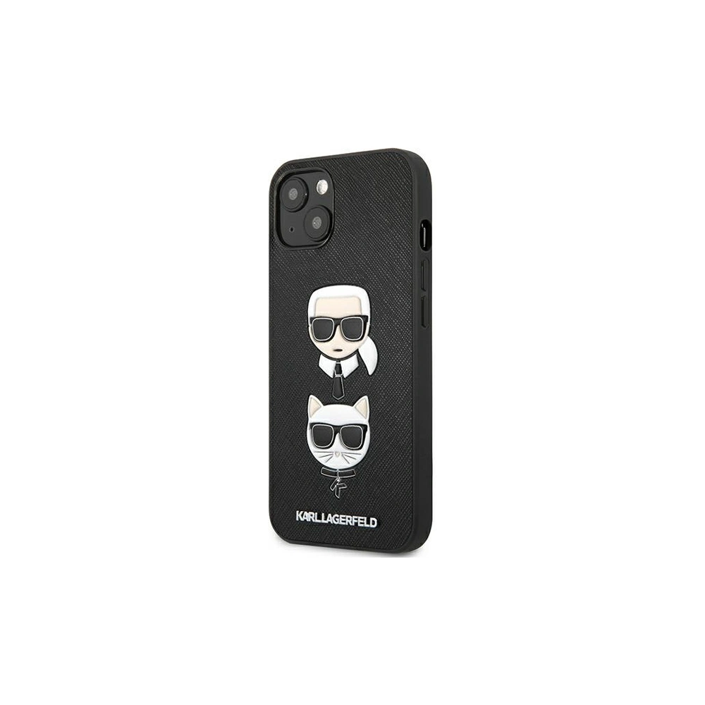 Karl Lagerfeld KLHCP13MSAKICKCBK Apple iPhone 13 black book Saffiano Karl & Choupette