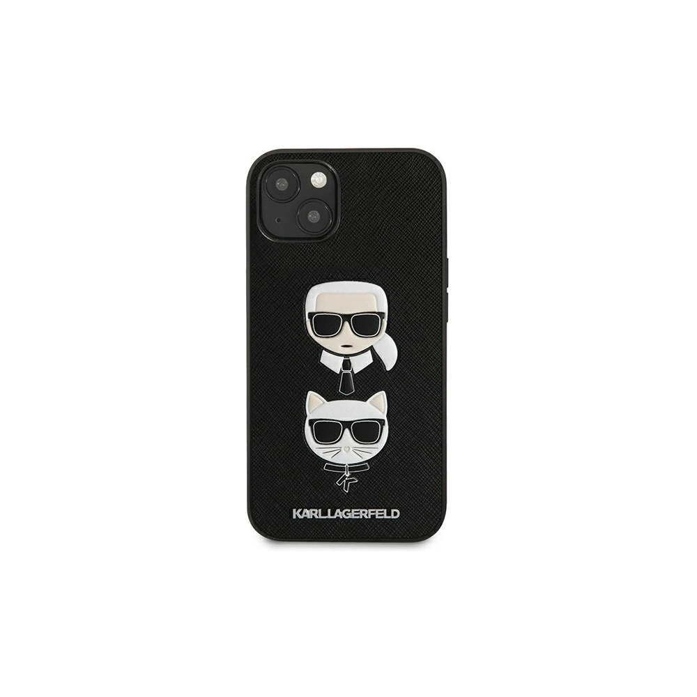 Karl Lagerfeld KLHCP13MSAKICKCBK Apple iPhone 13 black book Saffiano Karl & Choupette