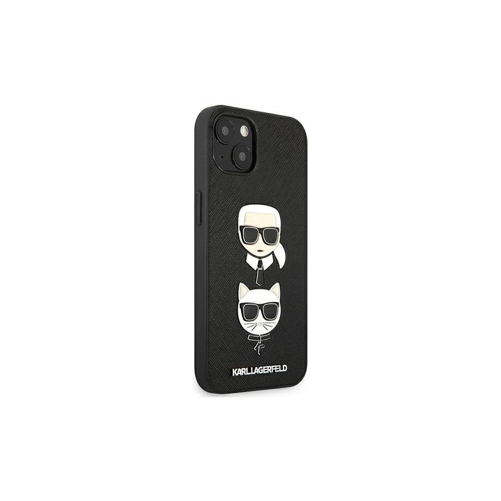 Karl Lagerfeld KLHCP13MSAKICKCBK Apple iPhone 13 black book Saffiano Karl & Choupette