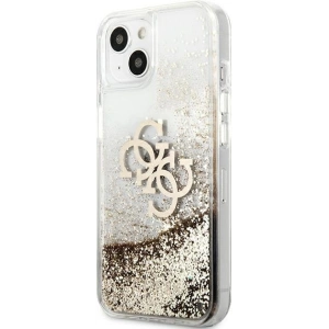 Guess GUHCP13SLG4GGO Apple iPhone 13 mini gold hardcase 4G Big Liquid Glitter