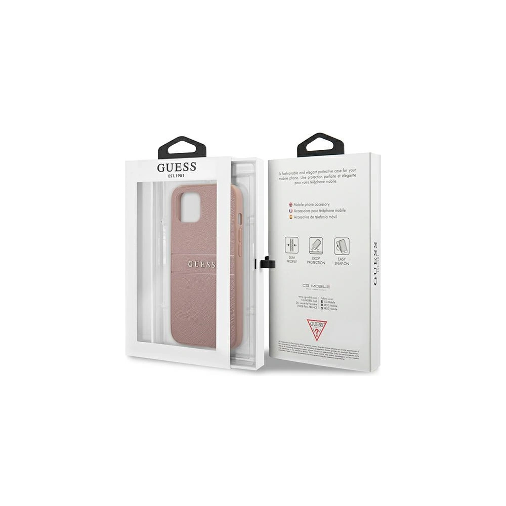 Hurtownia GSM - Etui Guess GUHCP13SPSASBPI Apple iPhone 13 mini różowy/pink hardcase Saffiano Stripe - GUE1286PNK - {ean13} - Hurt