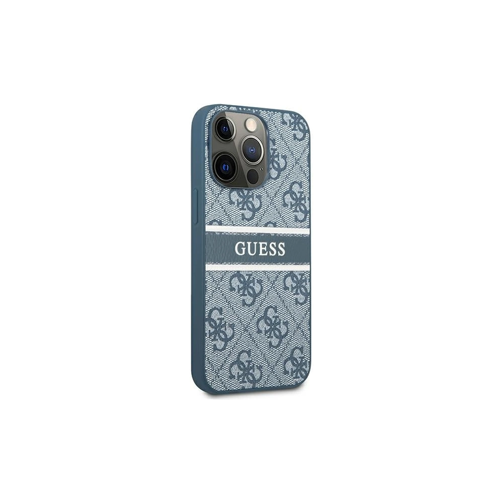 Wholesale Guess GUHCP13X4GDBL Apple iPhone 13 Pro Max blue hardcase 4G Stripe - GUE1288BLU - {ean13} - Hurt
