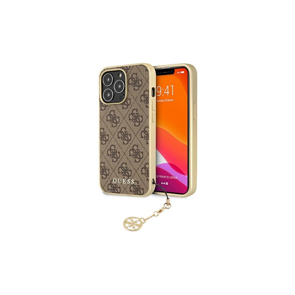 Wholesale Guess GUHCP13XGF4GBR Apple iPhone 13 Pro Max brown hardcase 4G Charms Collection - GUE1291BR - {ean13} - Hurt