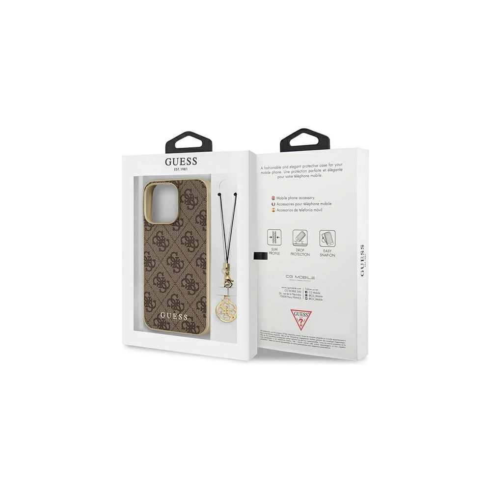Wholesale Guess GUHCP13XGF4GBR Apple iPhone 13 Pro Max brown hardcase 4G Charms Collection - GUE1291BR - {ean13} - Hurt