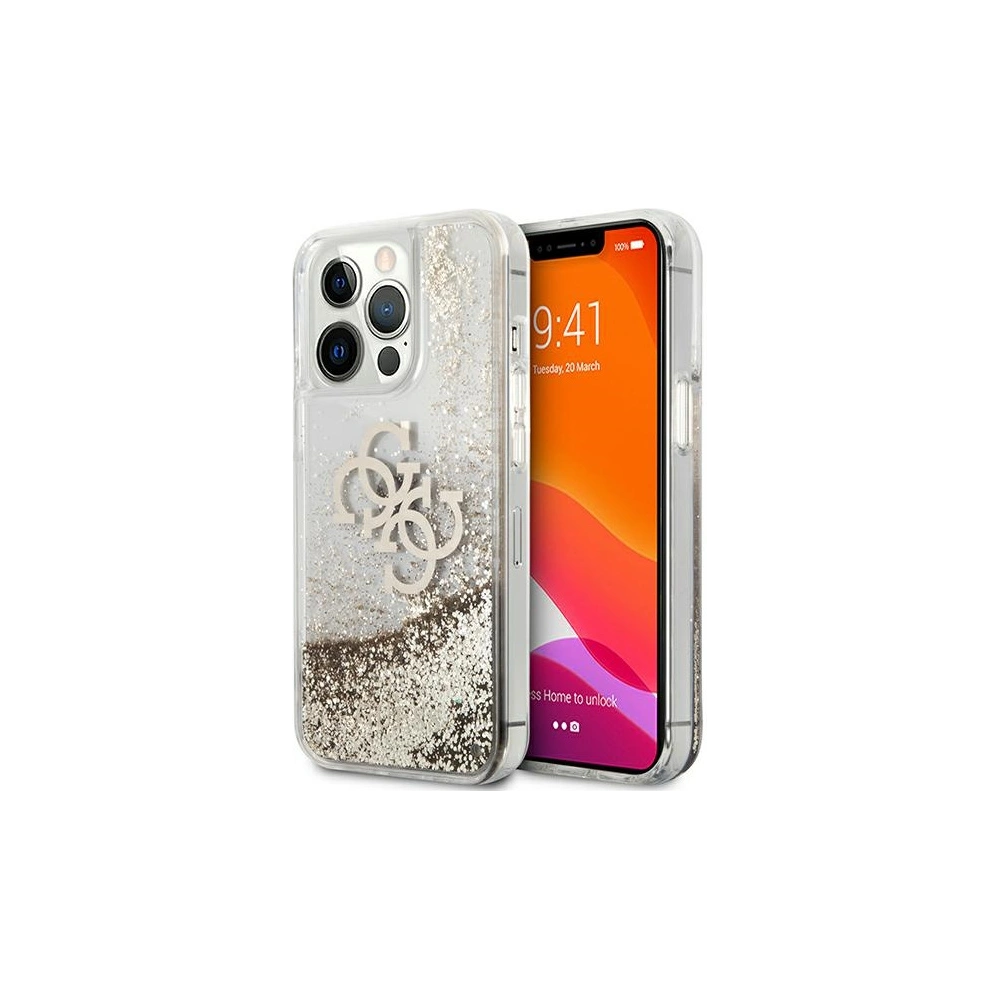 Wholesale Guess GUHCP13XLG4GGO Apple iPhone 13 Pro Max gold hardcase 4G Big Liquid Glitter - GUE1293GLD - {ean13} - Hurt