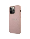 Wholesale Guess GUHCP13XPSASBPI Apple iPhone 13 Pro Max pink hardcase Saffiano Stripe - GUE1294PNK - {ean13} - Hurt