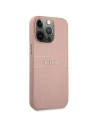 Wholesale Guess GUHCP13XPSASBPI Apple iPhone 13 Pro Max pink hardcase Saffiano Stripe - GUE1294PNK - {ean13} - Hurt