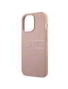 Wholesale Guess GUHCP13XPSASBPI Apple iPhone 13 Pro Max pink hardcase Saffiano Stripe - GUE1294PNK - {ean13} - Hurt