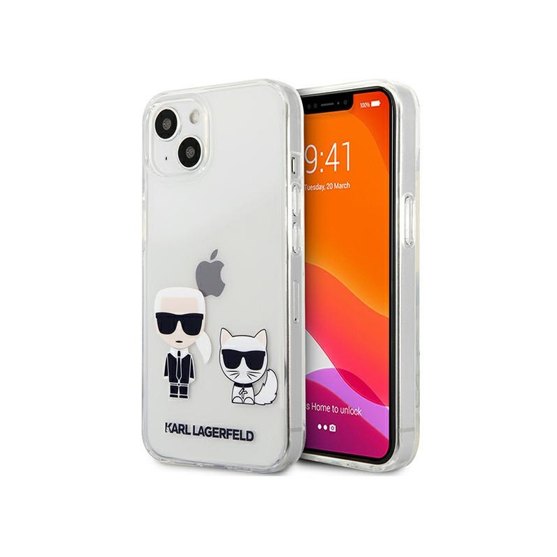 Karl Lagerfeld Distributor - 3666339027377 - KLD627CL - Karl Lagerfeld KLHCP13SCKTR Apple iPhone 13 mini hardcase Transparent Karl & Choupette - B2B homescreen