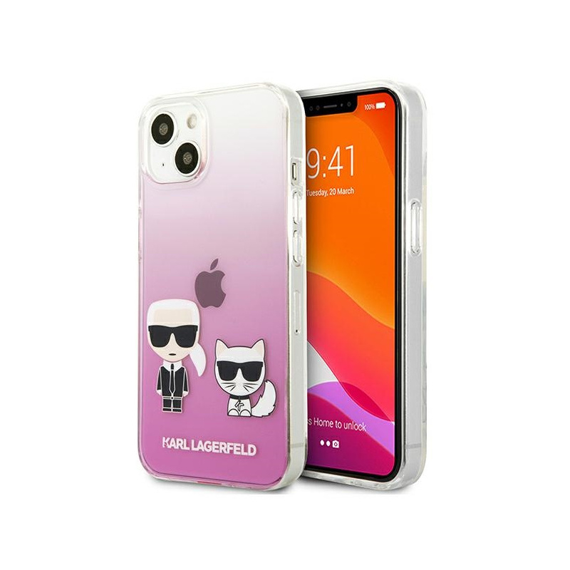 Karl Lagerfeld Distributor - 3666339027414 - KLD628PNK - Karl Lagerfeld KLHCP13SCKTRP Apple iPhone 13 mini hardcase pink Karl & Choupette - B2B homescreen