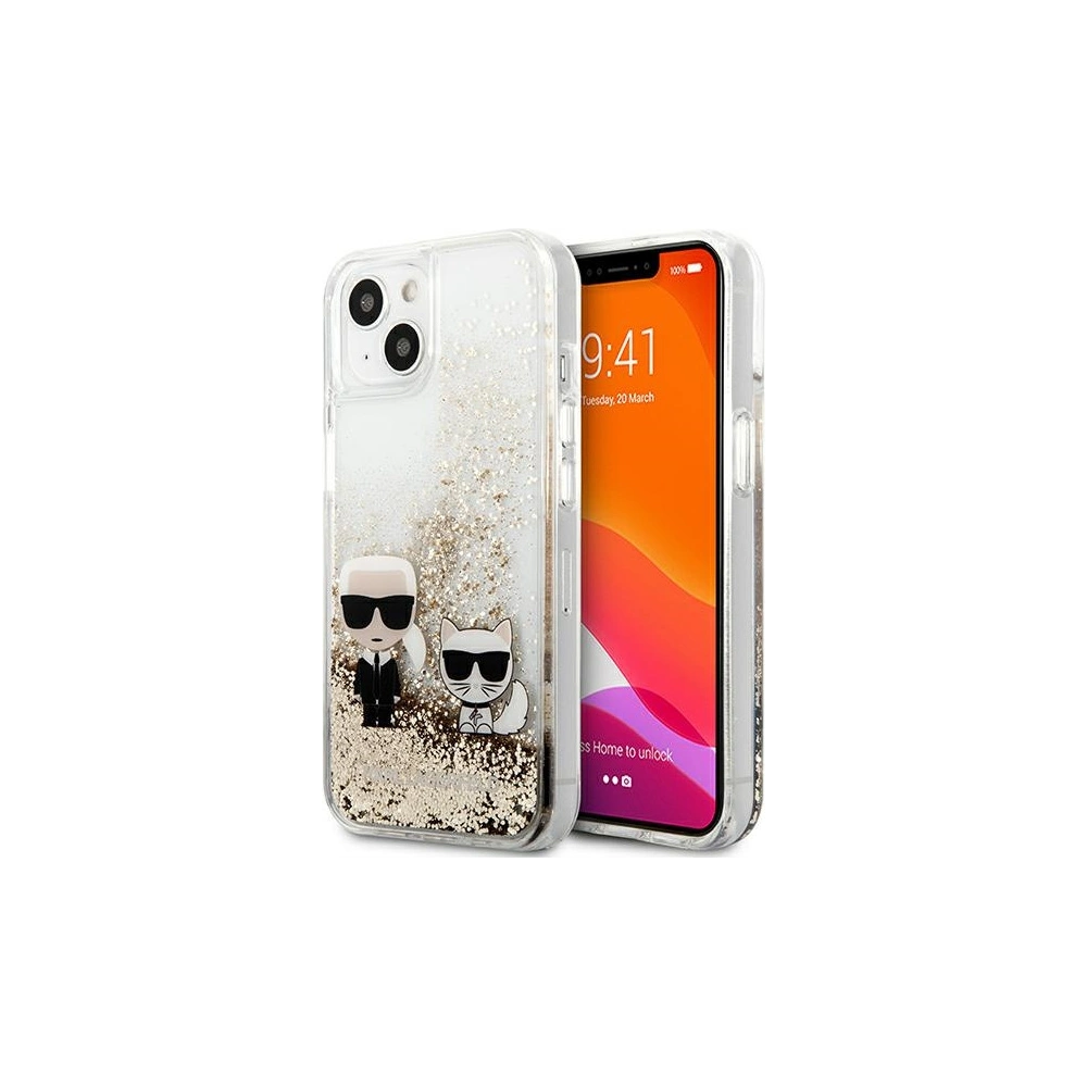 Hurtownia GSM - Etui Karl Lagerfeld KLHCP13SGKCD Apple iPhone 13 mini złoty/gold hardcase Liquid Glitter Karl&Choupette - KLD630GLD - {ean13} - Hurt