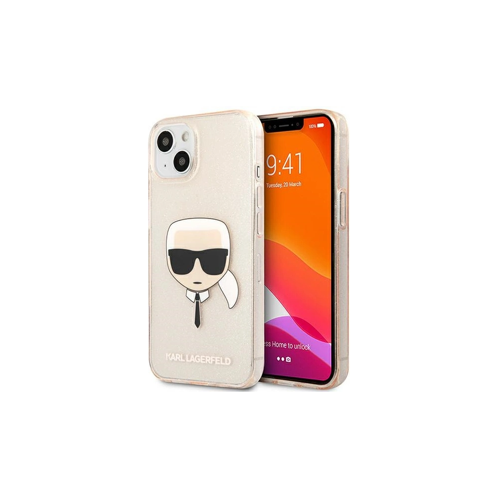 Hurtownia GSM - Etui Karl Lagerfeld KLHCP13SKHTUGLGO Apple iPhone 13 mini złoty/gold hardcase Glitter Karl`s Head - KLD631GLD - {ean13} - Hurt
