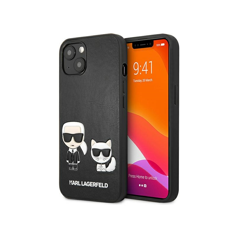 Karl Lagerfeld Distributor - 3666339027216 - KLD632BLK - Karl Lagerfeld KLHCP13SPCUSKCBK Apple iPhone 13 mini black hardcase Ikonik Karl & Choupette - B2B homescreen