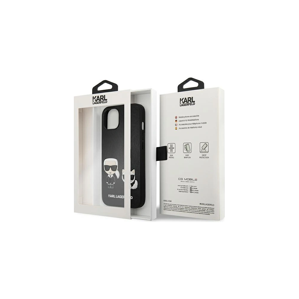Hurtownia GSM - Etui Karl Lagerfeld KLHCP13SPCUSKCBK Apple iPhone 13 mini czarny/black hardcase Ikonik Karl & Choupette - KLD632BLK - {ean13} - Hurt
