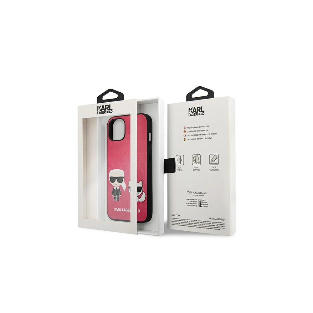Hurtownia GSM - Etui Karl Lagerfeld KLHCP13SPCUSKCP Apple iPhone 13 mini fuchsie/fuchsia hardcase Ikonik Karl & Choupette - KLD633FKS - {ean13} - Hurt
