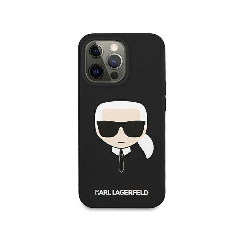 Karl Lagerfeld Distributor - 3666339027698 - KLD635BLK - Karl Lagerfeld KLHCP13SSLKHBK Apple iPhone 13 mini black hardcase Silicone Karl`s Head - B2B homescreen