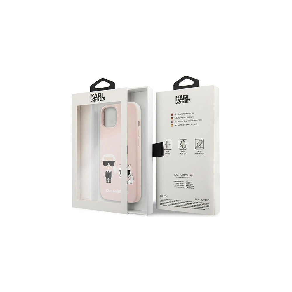 Hurtownia GSM - Case Karl Lagerfeld KLHCP13SSSKCI Apple iPhone 13 mini Hardcase hellrosa/light pink Silikon Karl & Choupette - KLD637PNK - {ean13} - Hurt