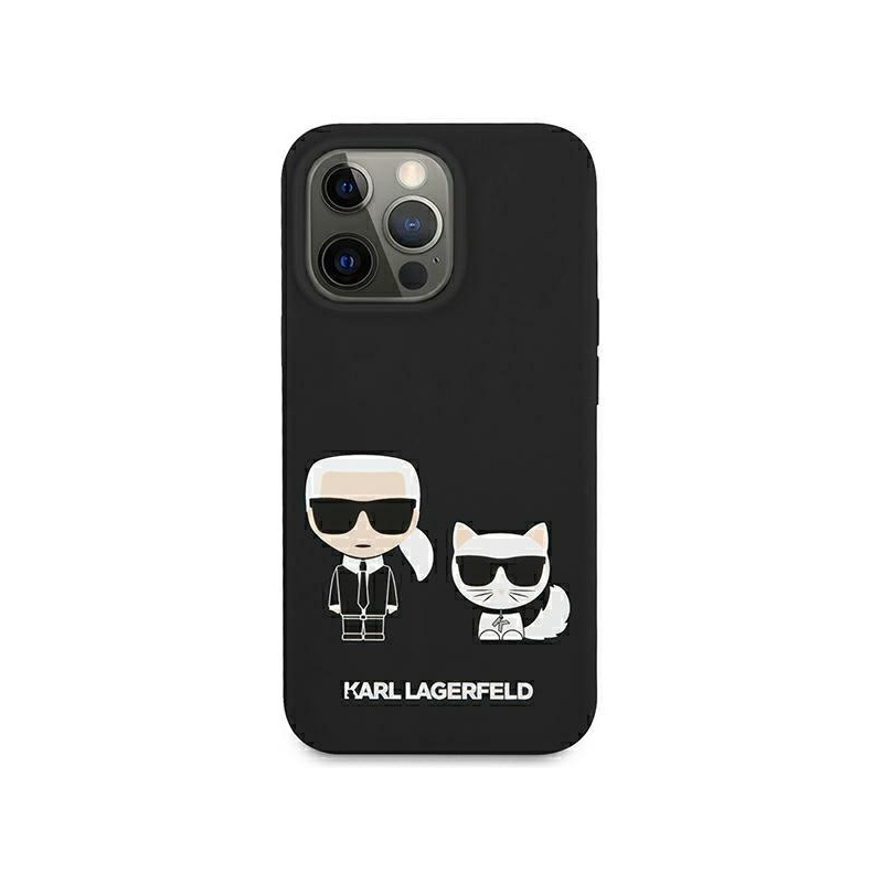 Karl Lagerfeld Distributor - 3666339027056 - KLD638BLK - Karl Lagerfeld KLHCP13SSSKCK Apple iPhone 13 mini hardcase black Silicone Karl & Choupette - B2B homescreen