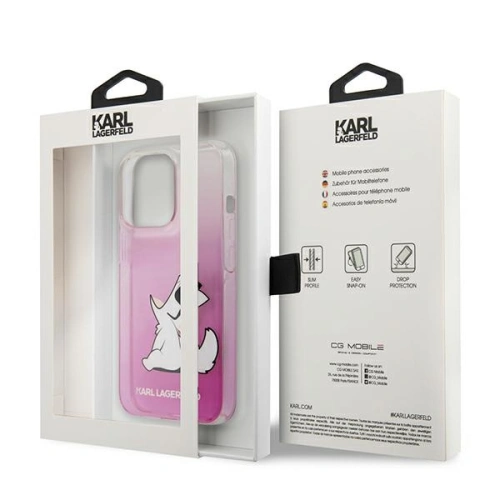 Etui Karl Lagerfeld KLHCP13XCFNRCPI Apple iPhone 13 Pro Max hardcase różowy/pink Choupette Fun