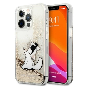 Etui Karl Lagerfeld KLHCP13XGCFD Apple iPhone 13 Pro Max złoty/gold hardcase Liquid Glitter Choupette Fun
