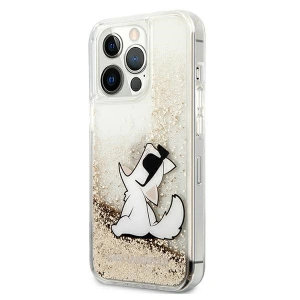 Etui Karl Lagerfeld KLHCP13XGCFD Apple iPhone 13 Pro Max złoty/gold hardcase Liquid Glitter Choupette Fun
