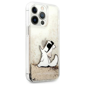 Etui Karl Lagerfeld KLHCP13XGCFD Apple iPhone 13 Pro Max złoty/gold hardcase Liquid Glitter Choupette Fun