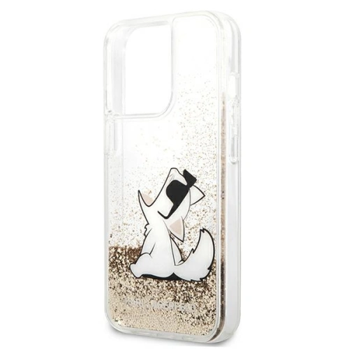 Etui Karl Lagerfeld KLHCP13XGCFD Apple iPhone 13 Pro Max złoty/gold hardcase Liquid Glitter Choupette Fun