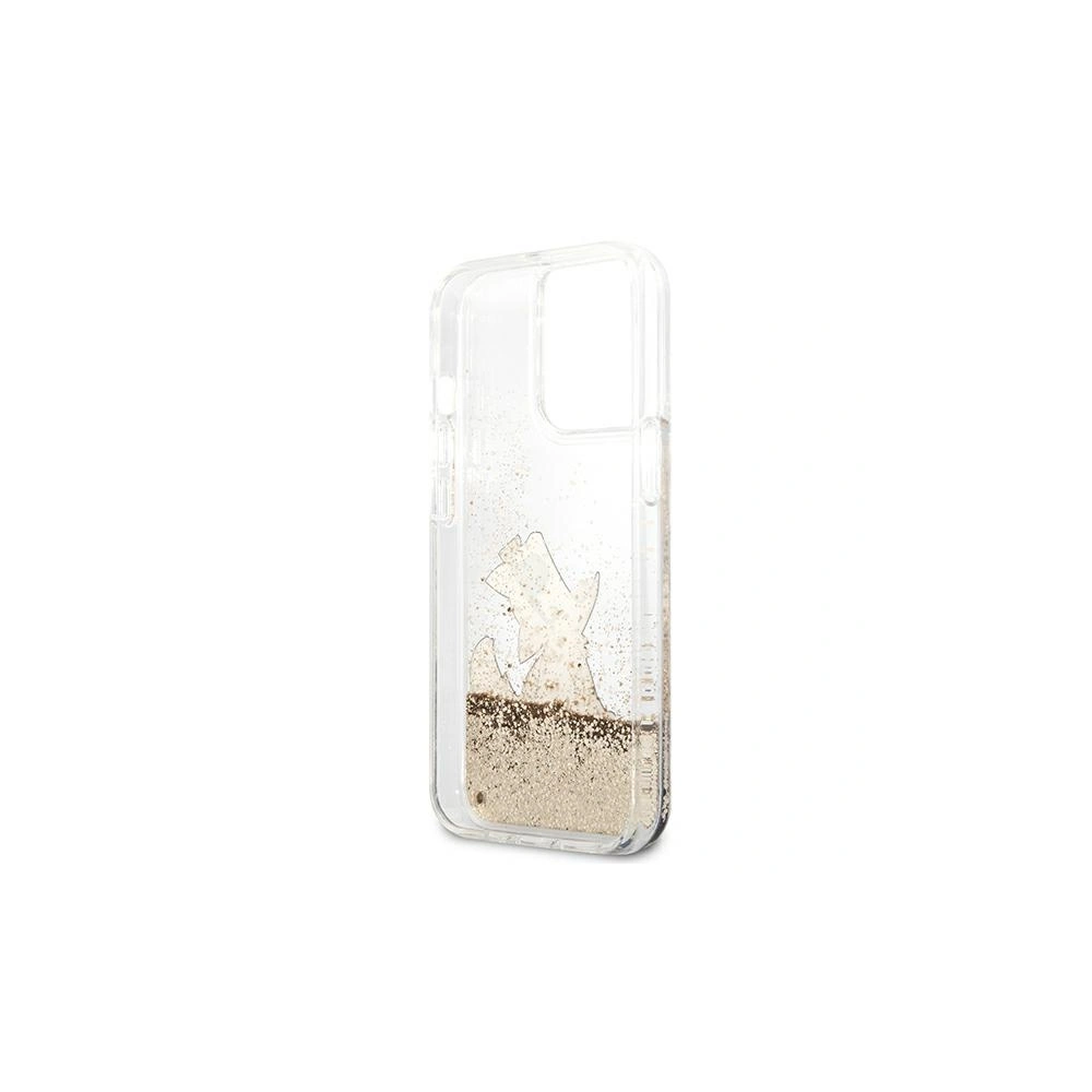 Wholesale Karl Lagerfeld KLHCP13XGCFD Apple iPhone 13 Pro Max gold hardcase Liquid Glitter Choupette Fun - KLD643GLD - {ean13} - Hurt