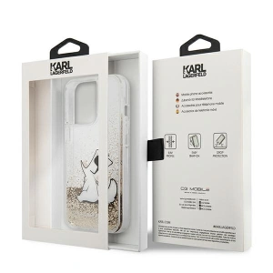 Etui Karl Lagerfeld KLHCP13XGCFD Apple iPhone 13 Pro Max złoty/gold hardcase Liquid Glitter Choupette Fun