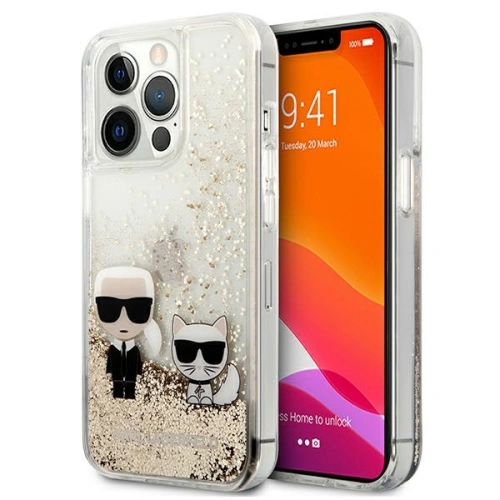Etui Karl Lagerfeld KLHCP13XGKCD Apple iPhone 13 Pro Max złoty/gold hardcase Liquid Glitter Karl&Choupette