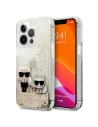 Karl Lagerfeld KLHCP13XGKCD Apple iPhone 13 Pro Max gold hardcase Liquid Glitter Karl&Choupette
