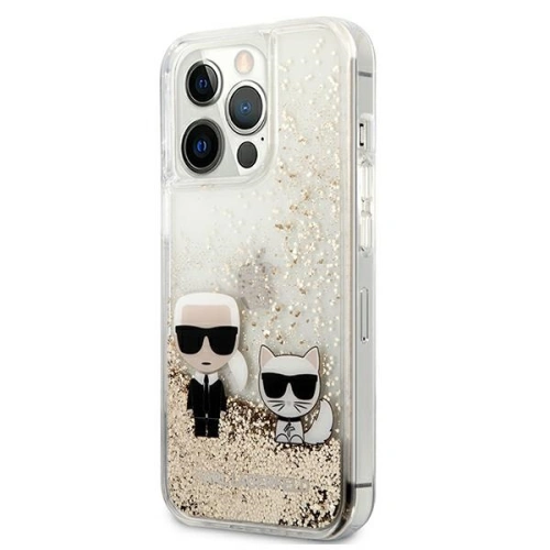 Etui Karl Lagerfeld KLHCP13XGKCD Apple iPhone 13 Pro Max złoty/gold hardcase Liquid Glitter Karl&Choupette