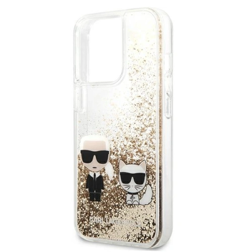 Etui Karl Lagerfeld KLHCP13XGKCD Apple iPhone 13 Pro Max złoty/gold hardcase Liquid Glitter Karl&Choupette
