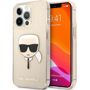 Etui Karl Lagerfeld KLHCP13XKHTUGLGO Apple iPhone 13 Pro Max złoty/gold hardcase Glitter Karl`s Head