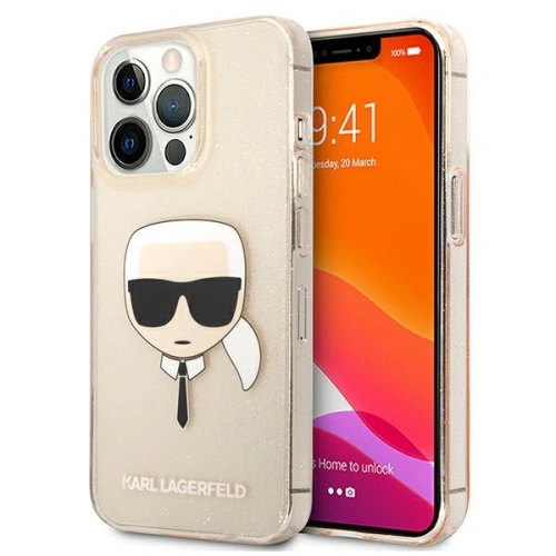 Etui Karl Lagerfeld KLHCP13XKHTUGLGO Apple iPhone 13 Pro Max złoty/gold hardcase Glitter Karl`s Head