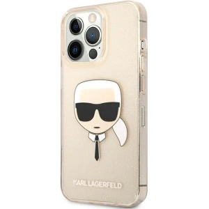 Etui Karl Lagerfeld KLHCP13XKHTUGLGO Apple iPhone 13 Pro Max złoty/gold hardcase Glitter Karl`s Head