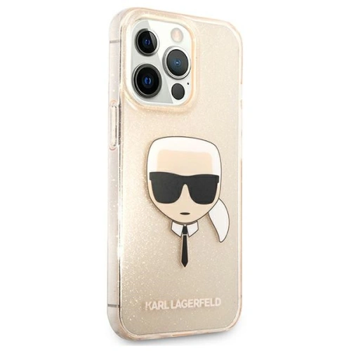 Etui Karl Lagerfeld KLHCP13XKHTUGLGO Apple iPhone 13 Pro Max złoty/gold hardcase Glitter Karl`s Head