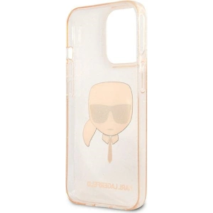 Etui Karl Lagerfeld KLHCP13XKHTUGLGO Apple iPhone 13 Pro Max złoty/gold hardcase Glitter Karl`s Head