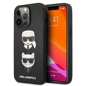 Karl Lagerfeld KLHCP13XSAKICKCBK Apple iPhone 13 Pro Max black book Saffiano Karl & Choupette