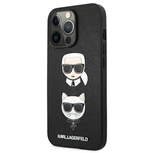 Karl Lagerfeld KLHCP13XSAKICKCBK Apple iPhone 13 Pro Max black book Saffiano Karl & Choupette
