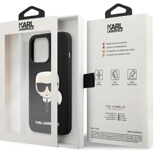 Etui Karl Lagerfeld KLHCP13XSLKHBK Apple iPhone 13 Pro Max czarny/black hardcase Silicone Karl`s Head