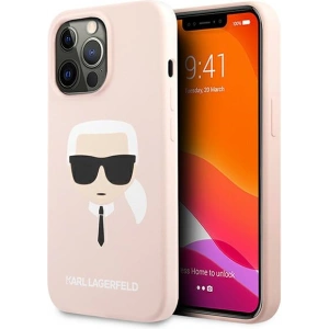 Karl Lagerfeld KLHCP13XSLKHLP Apple iPhone 13 Pro Max light pink hardcase Silicone Karl`s Head