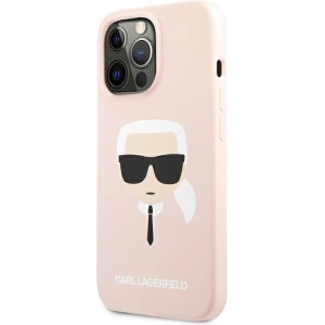Karl Lagerfeld KLHCP13XSLKHLP Apple iPhone 13 Pro Max light pink hardcase Silicone Karl`s Head
