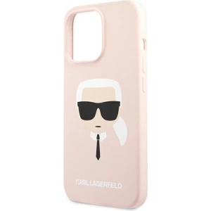 Etui Karl Lagerfeld KLHCP13XSLKHLP Apple iPhone 13 Pro Max jasnoróżowy/light pink hardcase Silicone Karl`s Head