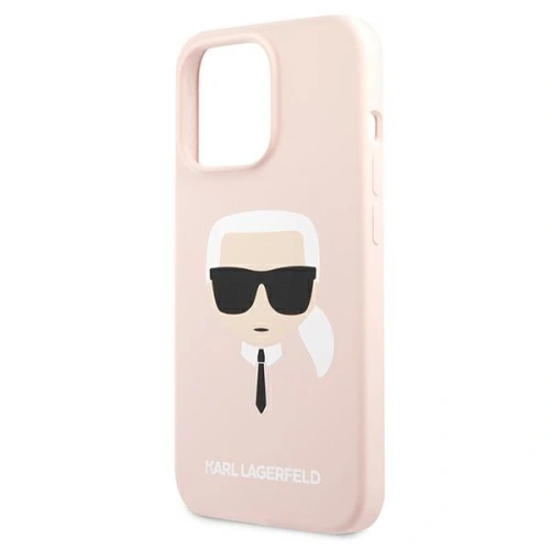 Etui Karl Lagerfeld KLHCP13XSLKHLP Apple iPhone 13 Pro Max jasnoróżowy/light pink hardcase Silicone Karl`s Head