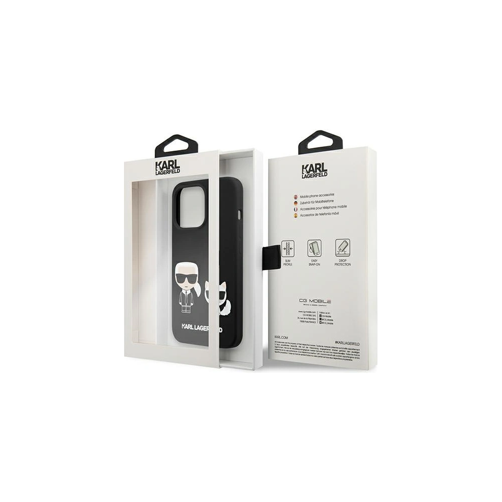 Wholesale Karl Lagerfeld KLHCP13XSSKCK Apple iPhone 13 Pro Max hardcase black Silicone Karl & Choupette - KLD652BLK - {ean13} - Hurt