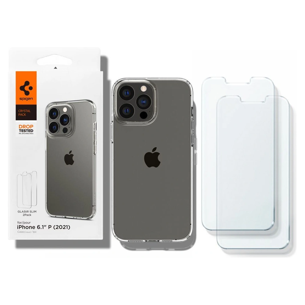 Wholesale Case Spigen Crystal Pack Apple iPhone 13 Pro Crystal Clear + Glass - SPN1875CL - {ean13} - Hurt