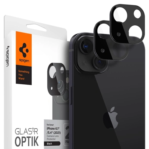 Szkło hartowane na aparat Spigen Optik Camera Lens Apple iPhone 13/13 mini Black [2 PACK]