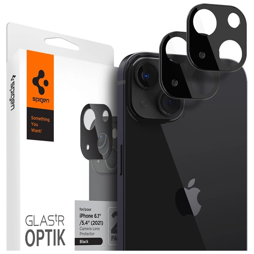 Wholesale Tempered glass for Spigen Optik Camera Lens Apple iPhone 13/13 mini Black [2 PACK] - SPN1881BLK - {ean13} - Hurt